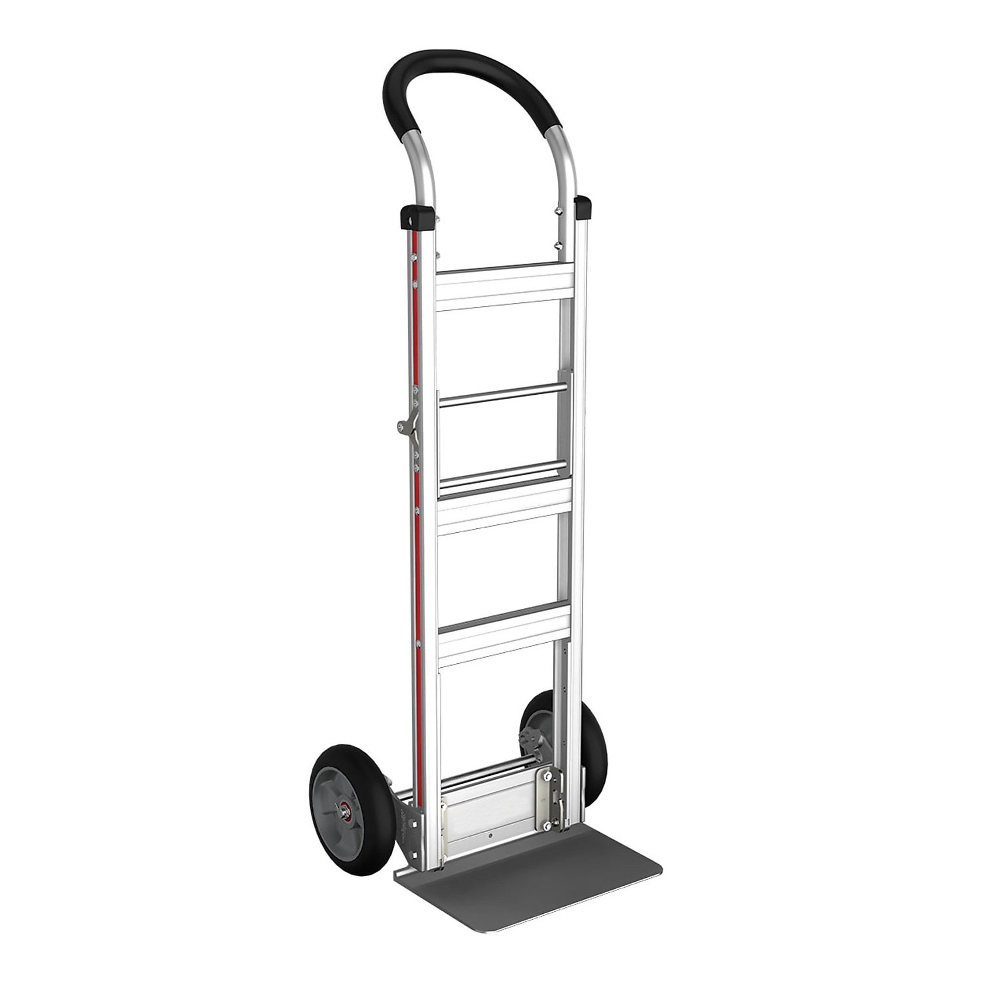 SNAP-LOC E-Track Single Wood Dolly Strap Tie-Down Anchor Kit with 2-Inch x 16-Foot Ratchet 4,400 lb E-Track Aluminum Hand Truck 8x2 Solid Rubber Tires Loop-Handle Foldable Storage 500-pounds, Model# SLVMFTA19E1AR
